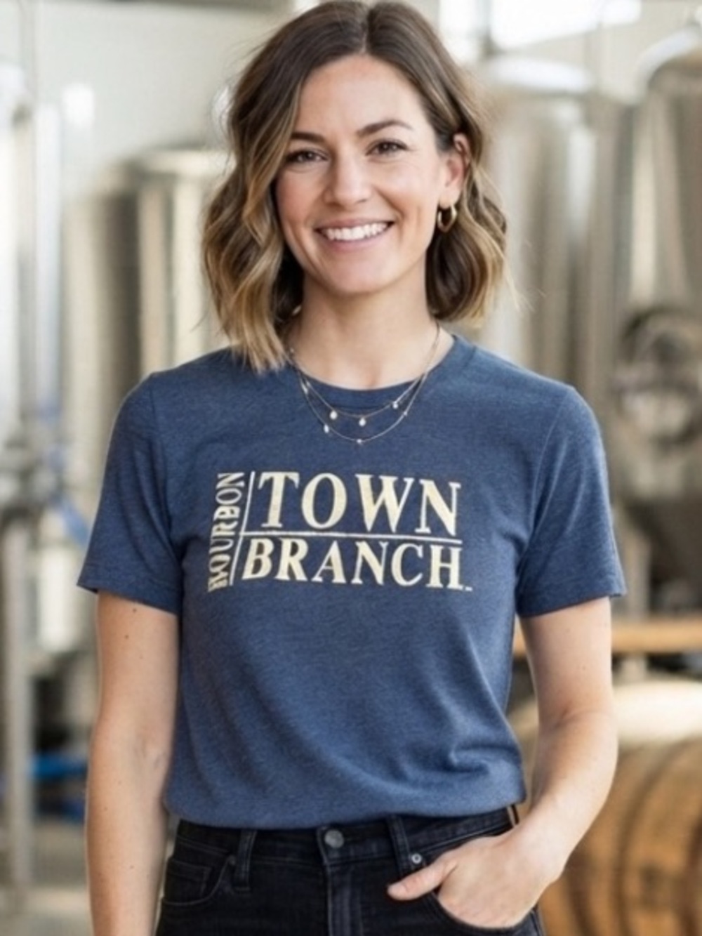 Bella+Canvas Town Branch Bourbon Graphic T-Shirt Blue Women's Medium